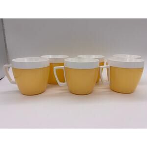 6 mid century modern thermal NFC coffee cups 1970’s